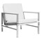 Atlas Accent Chair with Arms, Modern Chair, Chrome/White Bonded Leather
